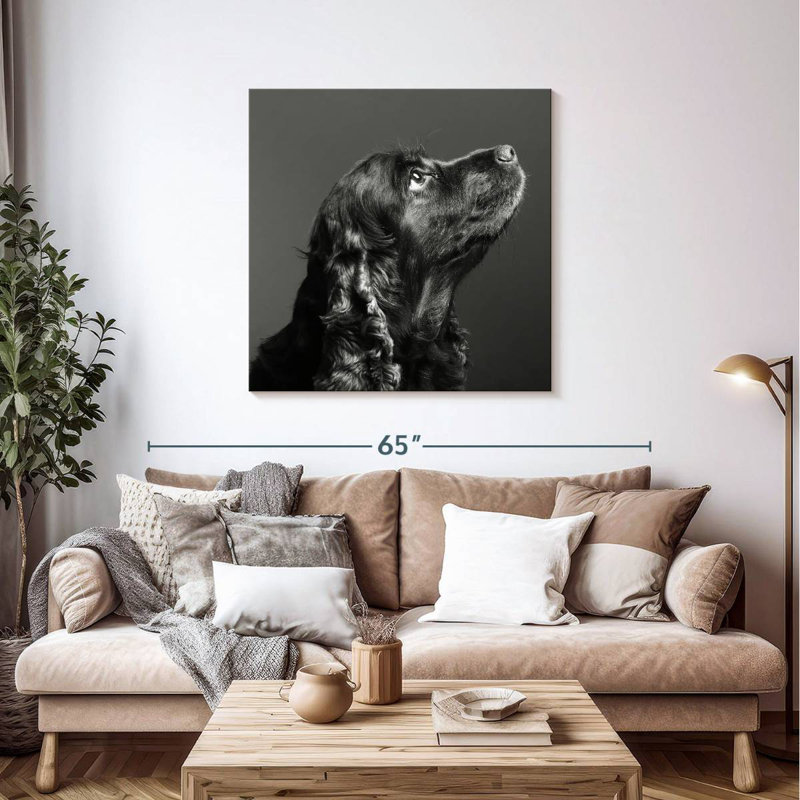 Brampt Shiny Black Dog, 39" H x 39" W