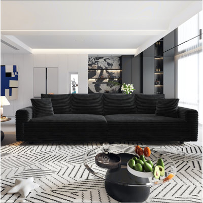 Canapé 102,4 po en velours côtelé 102,4 po, canapé-lit rembourré confortable et moderne, sièges profonds avec coussins moelleux, canapé-lit convertible à siège profond pour appartement, bureau