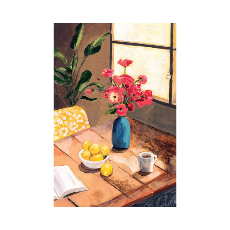 «Table dessus II» par Victoria Borges - peinture sur toile tendue, H 60 po x l 40po x P 1,5 po