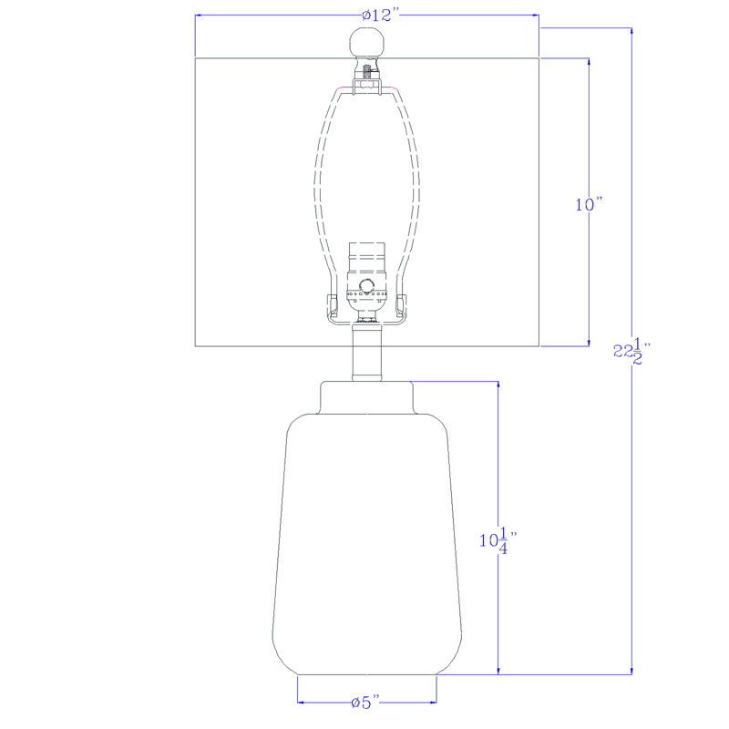 Lampe de table en céramique 150W 3 voies Modica avec abat-jour en tissu rigide