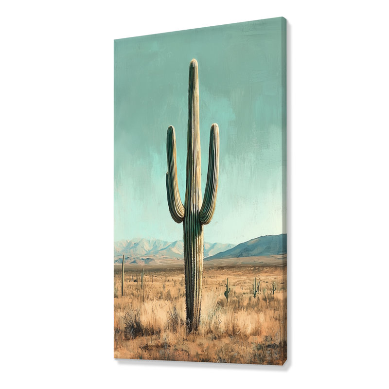 Markai Saguaro, Cactus et le ciel du désert III - Cactus, art mural, H 60 po x l 28 po, Toile tendue, Ne s’applique pas