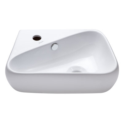 Elanti 11'' White Ceramic Rectangular Bathroom Sink