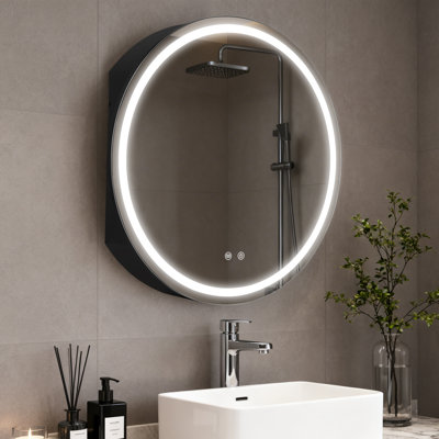 Round LED Medicine Cabinet with Mirror