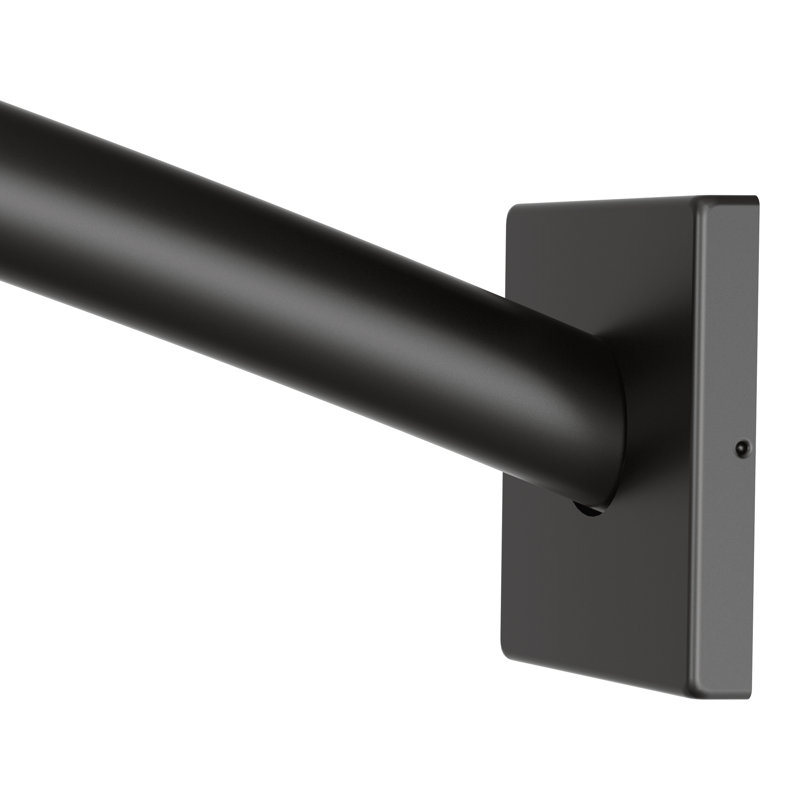 TRIVA Curved Fixed Shower Curtain Rod, Matte Black