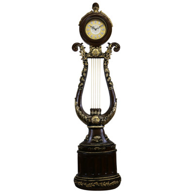 Horloge de plancher 66 po en forme de harpe élégante