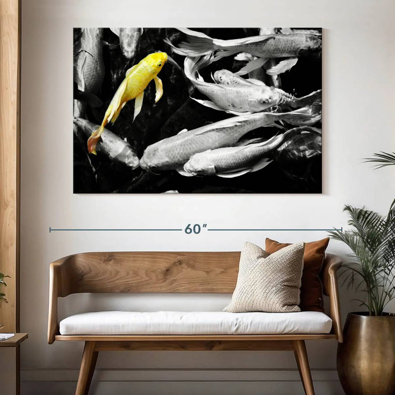Brampt Yellow Koi Fish, 34" H x 51" W