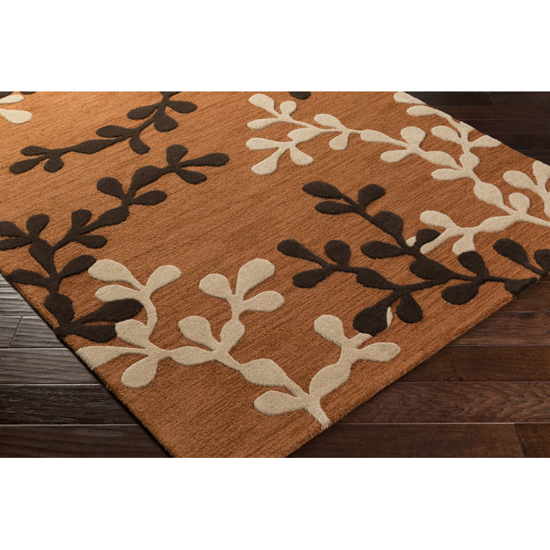 Coutu Wool Floral Indoor Rug, Rectangle 9' x 13'