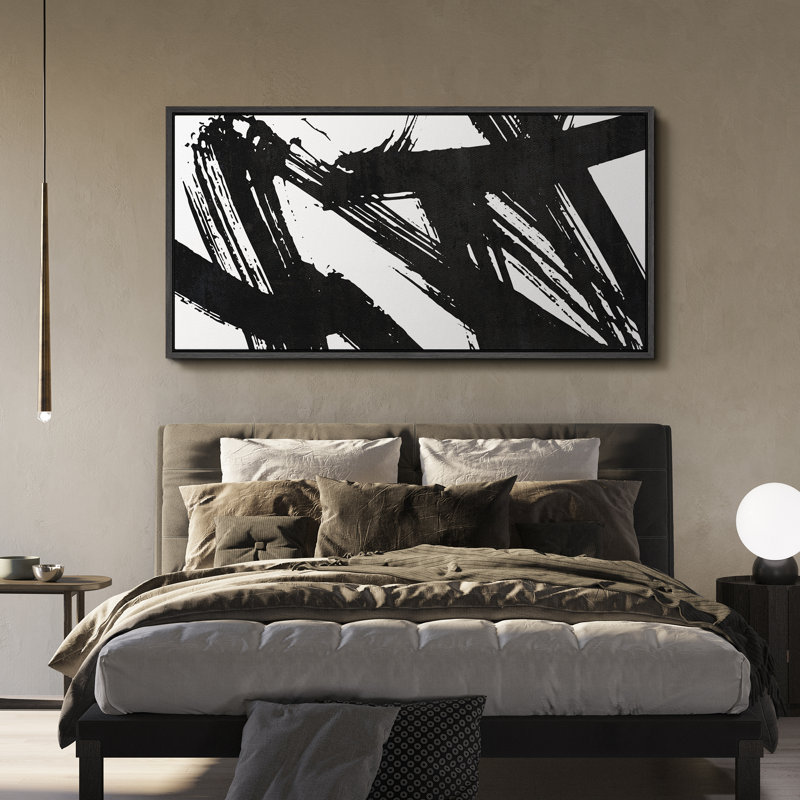 BAW Dynamic, impression en noir et blanc sur toile, H 30 po x l 60 po, Noir, noir, noir, noir