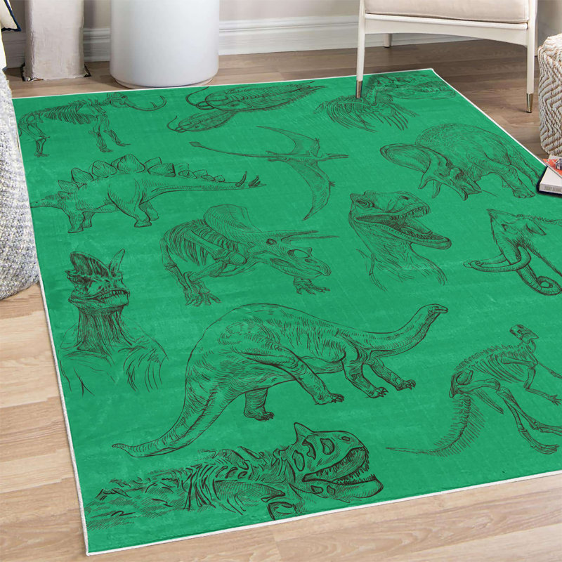 Tapis décoratif à longues fibres de polyester à haute densité Armadillo, Rectangle 4 pi x 5 pi 5 po