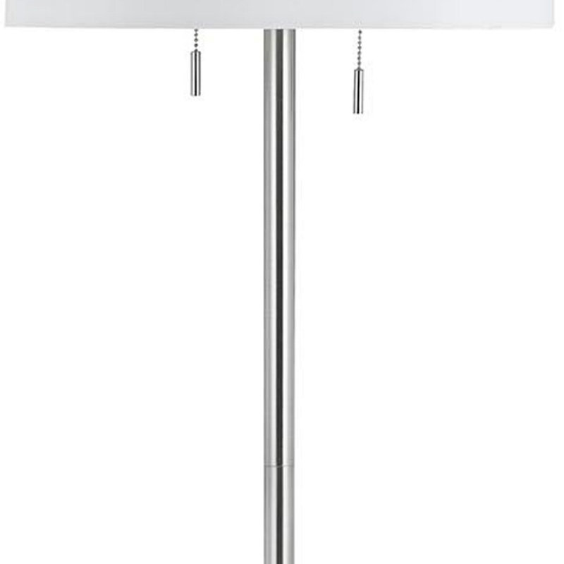 Voijin 59'' Traditional Floor Lamp, Silver, White