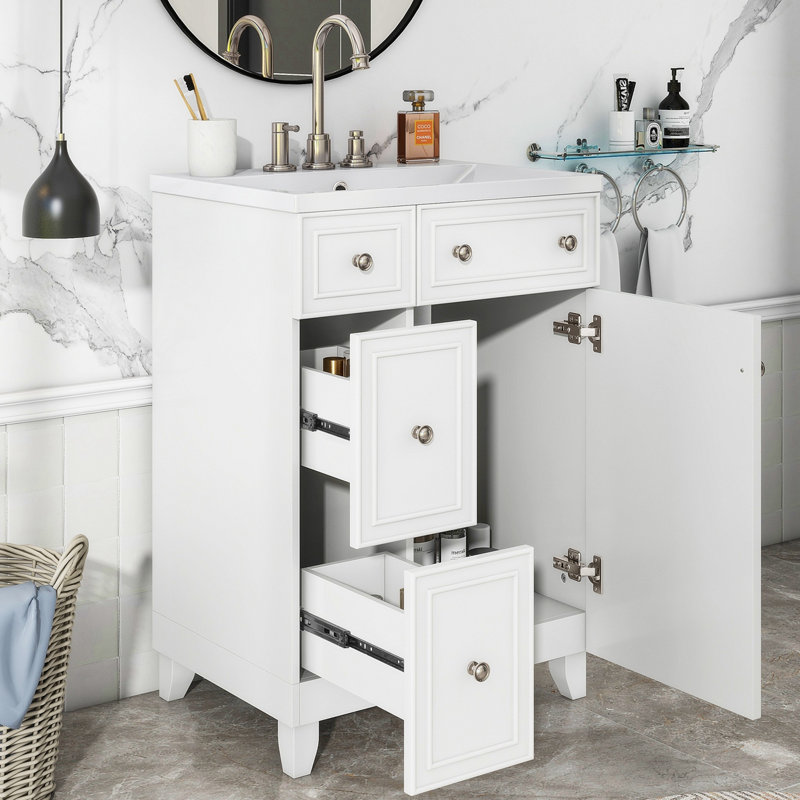 Meuble-lavabo simple 18,09 po avec plateau en résine Graysan