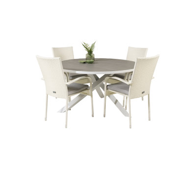 Akia 4 - Person Patio Dining Set with Round Table , Cushions Included