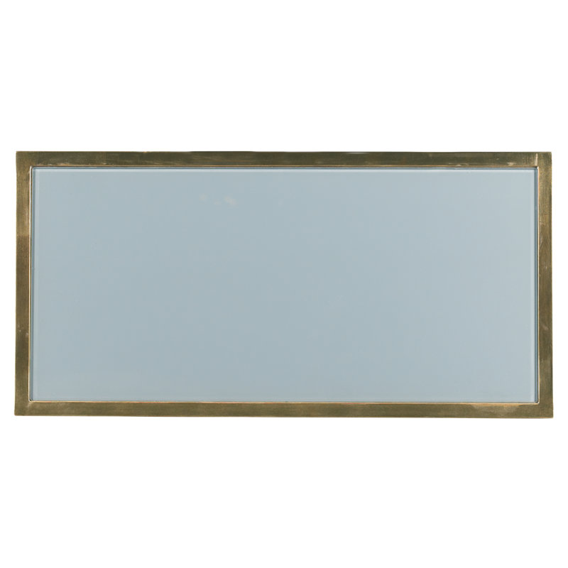 Essex Aged Brass 3-Drawer Accent Chest in Blue and Brown