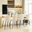 Beige, velours, 2 tabourets de bar, pieds en fer réglables, stable, assise confortable, intérieur, cuisine de 2 chaises en velours beige avec pieds en fer, stable et assise, pour restaurant d'intérieur-592655997