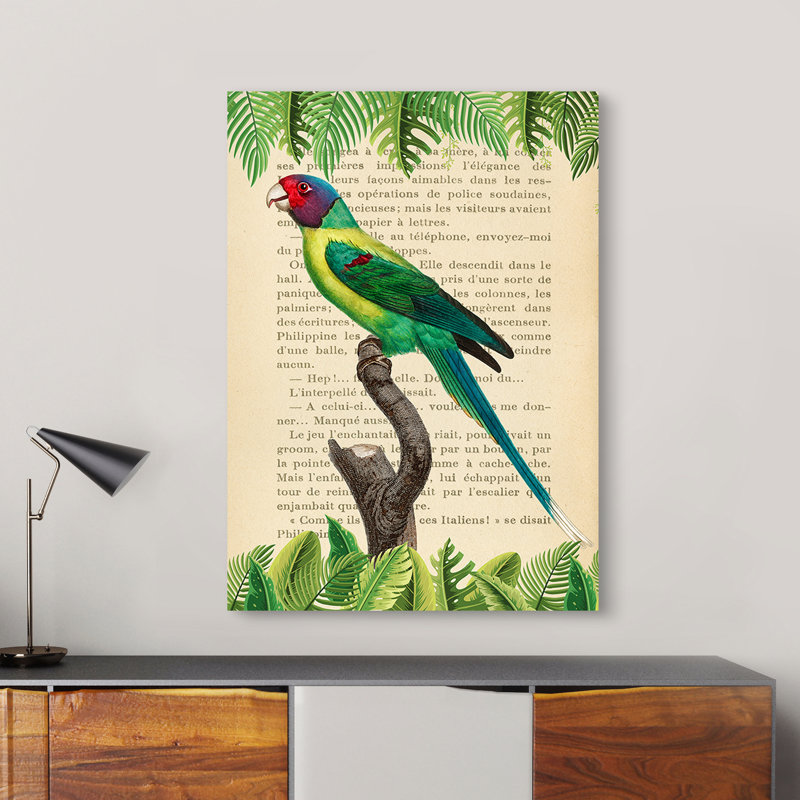 The Plum-Headed Parakeet, After Levaillant by Stef Lamanche - Wrapped Canvas Print, 70cm H x 50cm W x 4m D