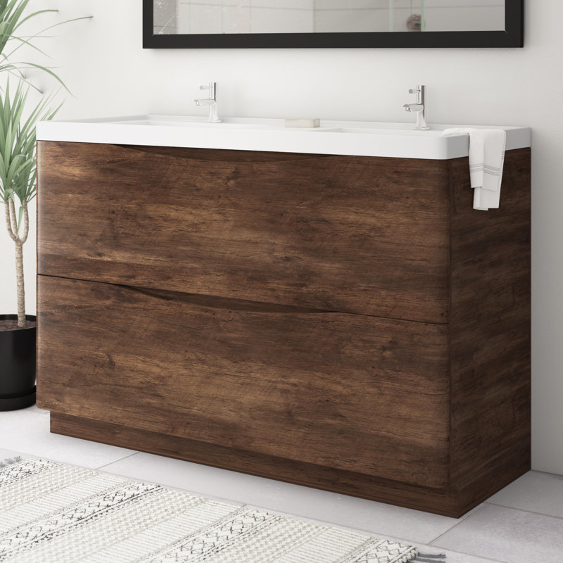 Firkins 48" Double Bathroom Vanity Set, Rosewood