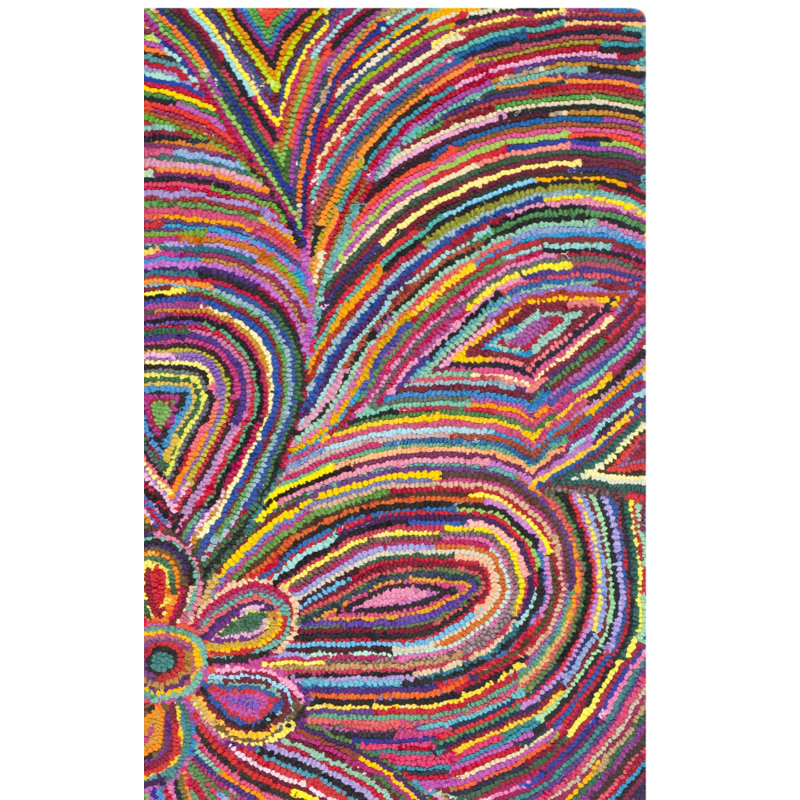 Anaheim Hand Tufted Cotton Floral Rug, Square 4'
