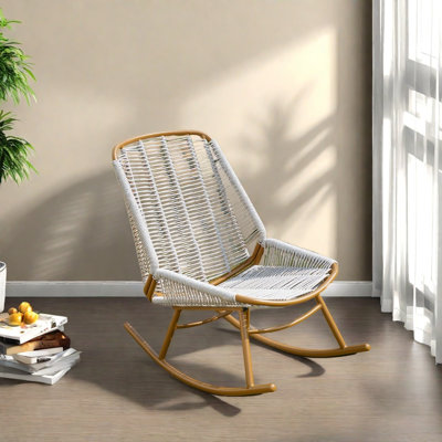 Chaise berçante en corde PE