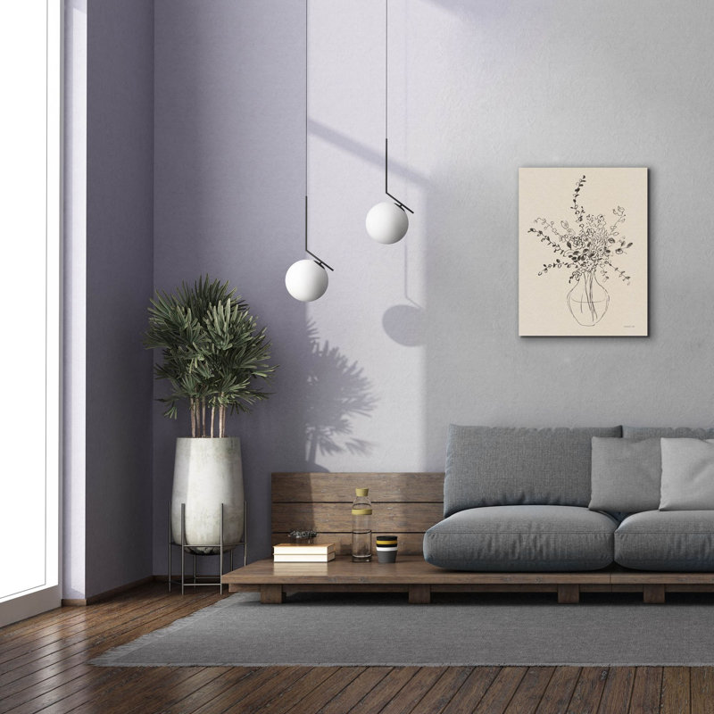 «Sketches Of Spring 2 Beige» par Danhui Nai, art mural sur toile, H 34 po x l 26 po
