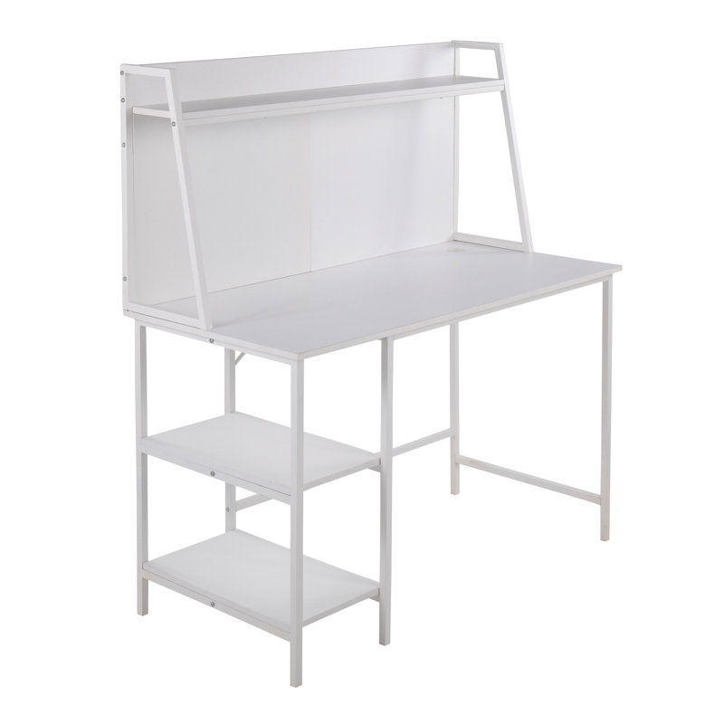Bureau avec tablettes Avenell, Blanc