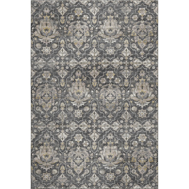 Premium Machine Washable Alliah AMF94 Gray Rug