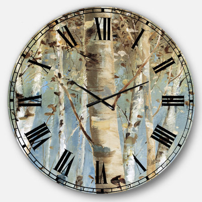 Horloge murale Swigart White Birch Forest II - Farmhouse