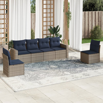 Ensemble de canapé de patio 6 pièces avec coussins pour l'extérieur