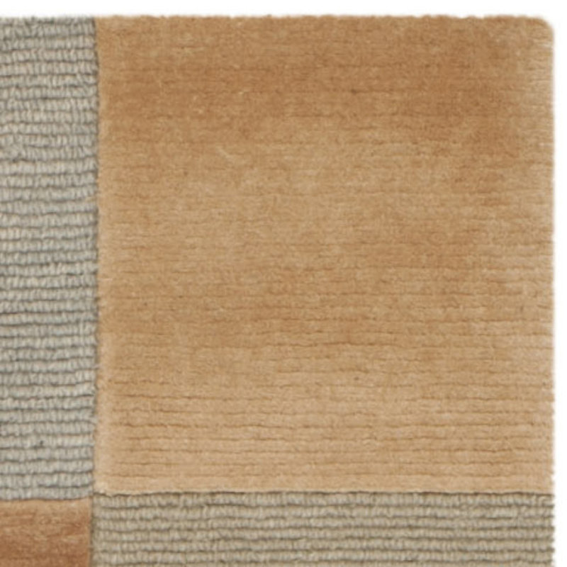 Tibetan Checked Beige/Apricot Area Rug, Rectangle 5' x 7'6"