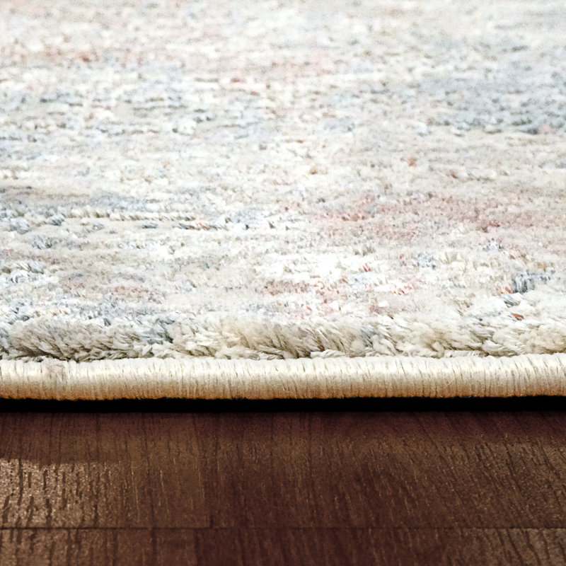 Tapis de zone ivoire Shaniya, Rectangle 2 pi x 3 pi 11 po