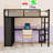 Loft Bed with Built-In Wardrobe, Desk, Storage Shelves and Guardrails-551425192-551425188