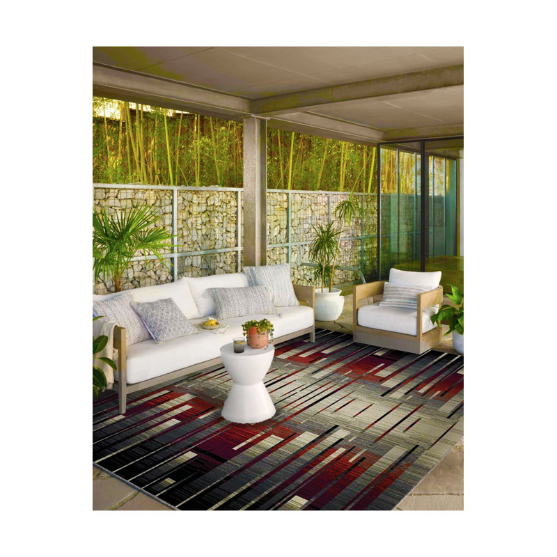 Tapis décoratif et lavable Matrix, Sous-tapis carré 3 pi 3 po inclus