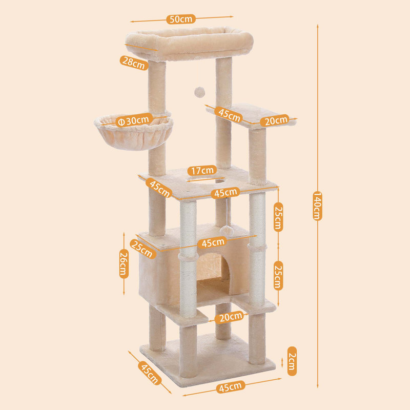 Arbre à chat 55 po Sisal, Beige