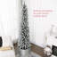 7Ft Artificial Pencil Christmas Tree With 405 Snow Flocked Tips, Metal Base, Realistic Xmas Tree