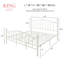 Structure de lit plateforme en métal avec tête et pied de lit, fleurons en forme de cœur et de boule, aucun sommier requis, rangement sous le lit de 12,6 po, assemblage facile-1748747058-1748747063
