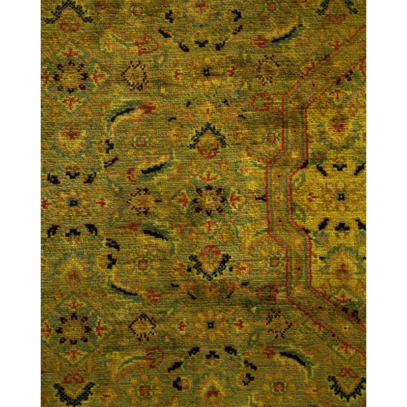 Handmade Gold Wool Round Area Rug 6'2" x 6'4"