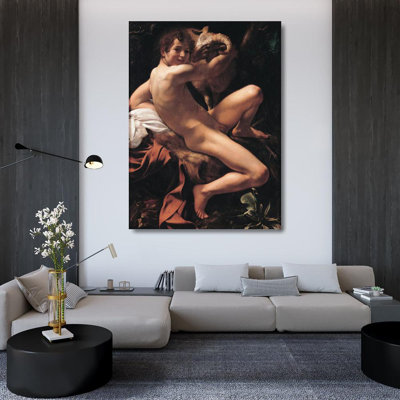 «Saint John the Baptist» par Caravaggio - Toile tendue avec châssis