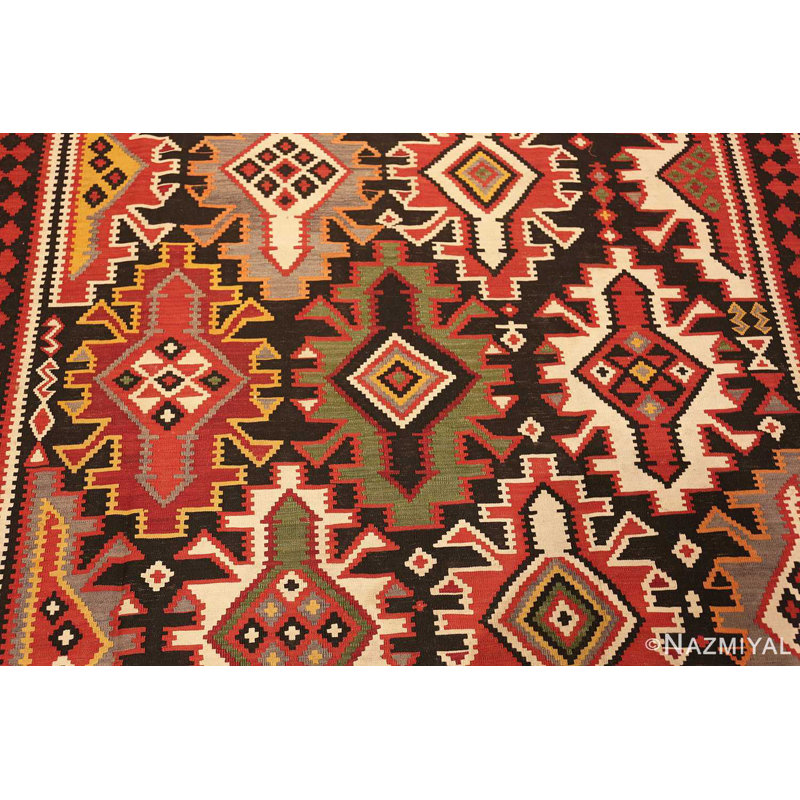 Tapis kilim tribal rétro tissé à plat