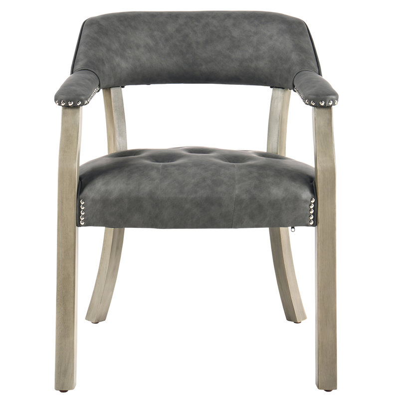 Chaise de salle à manger Derrie, Gris foncé, Vert granite