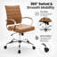 Fauteuil de conférence en cuir Benmar à dossier moyen pivotant et inclinable-130646513-130646519