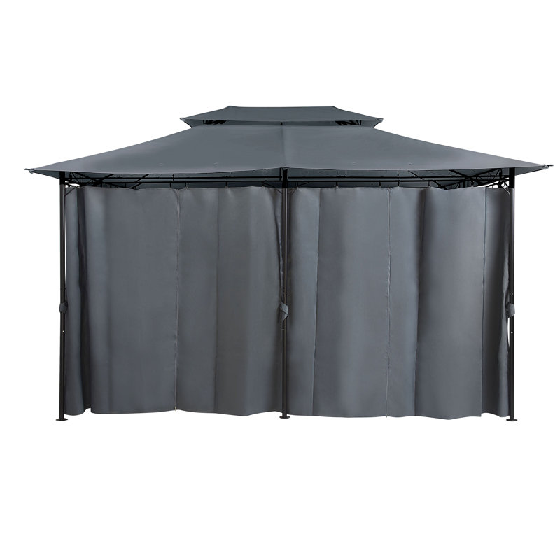 Usonia 4m x 3m Steel Patio Gazebo, Grey