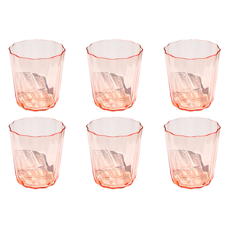 Simple Scallop Acrylic Drinking Glass - Pink - 16 oz