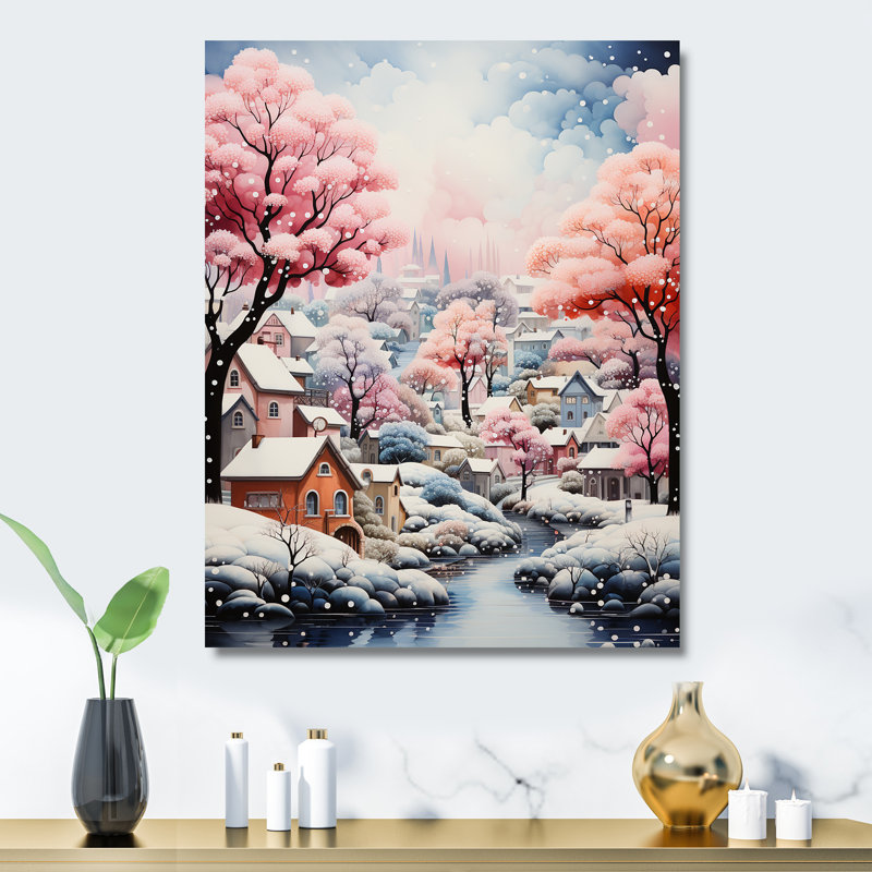 «Pink City Art Deco Charm I», art mural en métal City Art Deco, H 32 po x l 16 po x P 1 po
