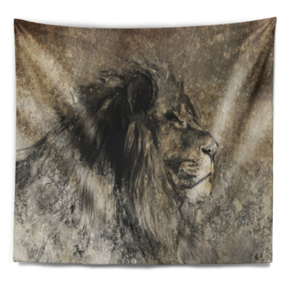 Lion en tapisserie de sépia Animal