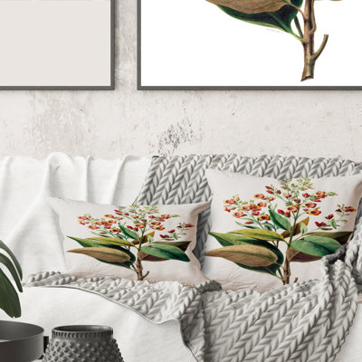 Square, Vintage American Flowers II - Coussin décoratif à imprimé traditionnel
