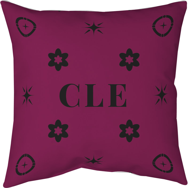 Oreiller Cleveland Basketball, H 14 po x l 14 po, Noir / Vin