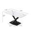Table de salle à manger rectangulaire blanche 63 "en pierre frittée 63" avec pieds en métal noir, pouvant accueillir 6 personnes, haute dureté et surface facile à nettoyer-1574838745-1574838743