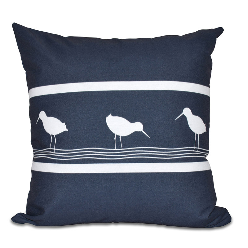 Nautical Nights Reversible Throw Pillow, 16" H x 16" W, Navy Blue