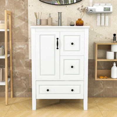 Classic 24-Inch Freestanding Vanity with Soft-Close Drawers
