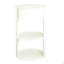 Table d'appoint ronde d'intérieur en métal à 3 niveaux avec armoire à porte coulissante, blanc mat-131261832