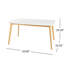 Charmante table de salle à manger de style Mid-Century, surface en faux bois et pieds en bois d'hévéa massif, abat-jour en chêne blanc, l 58,08 po x P 35,12 po H 29,02 po